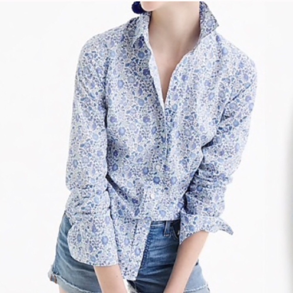 J Crew Liberty Perfect Shirt in D’Anjo Floral